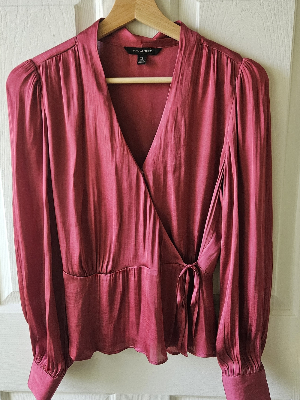 Banana Republic - Burgundy Wrap Blouse XS